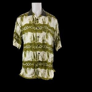 FRYDAY CLUB Shirt Mens Size XL Green Hawaiian Button Front  Short Sleeve (263)
